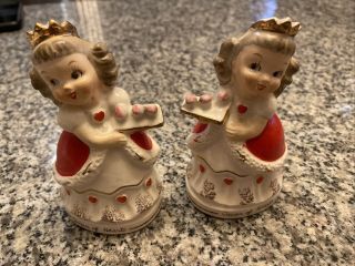 Vintage Queen Of Hearts Salt And Pepper Shakers Relco - Rare