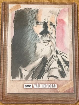The Walking Dead Season 6 Sketch Card 1/1 Alex Iniguez Hand Drawn Art