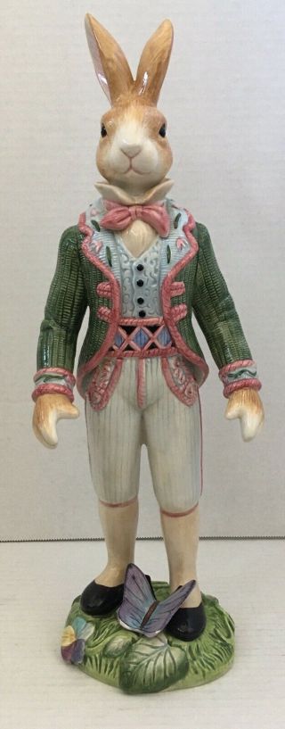 Fitz And Floyd Classics Old World 14 - 1/2”standing Male Rabbit Easter Gentleman