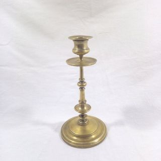 Antique Solid Brass Candle Holder Candlestick Heemskerk Style Rare 17th Century