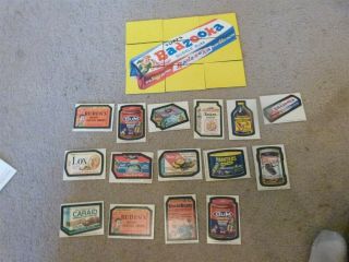 Vintage 1974 Series Wacky Packages Complete Puzzle Checklist & 13cards Stickers