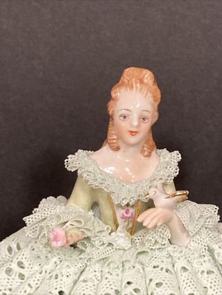 MULLER VOLKSTEDT IRISH DRESDEN PORCELAIN FIGURINE “LADY OF PEACE” 5 3/4” 2
