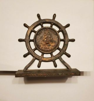 Unique “uss Constitution " Relic Bronze Ship 
