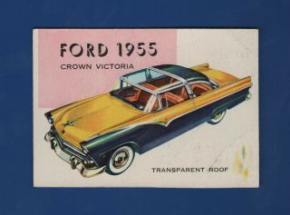 1954 1955 Topps World On Wheels Card 180 Ford Crown Victoria High Number