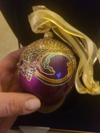 Jay Strongwater Purple Egg Ornament Swarovski Crystals