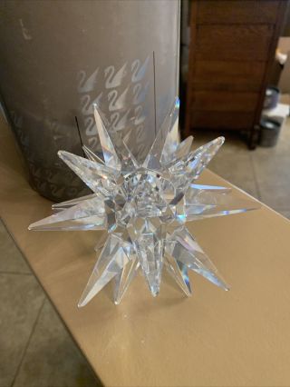 Swarovski Silver Crystal Large 5 " Star Candle Holder 7600