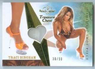 Traci Bingham " Shoe Card 30/50 " Benchwarmer Treasure Chest 2014