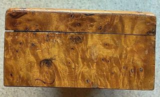 Antique Birdseye Maple Hinged Dresser Box Jewelry Tobacco 3