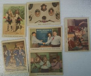Vintage 1959 Fleer 3 Three Stooges Collector Cards Set Of 6