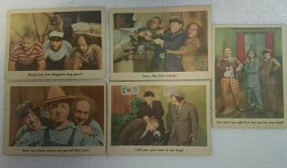 Vintage 1959 Fleer 3 Three Stooges Collector Cards Set Of 5