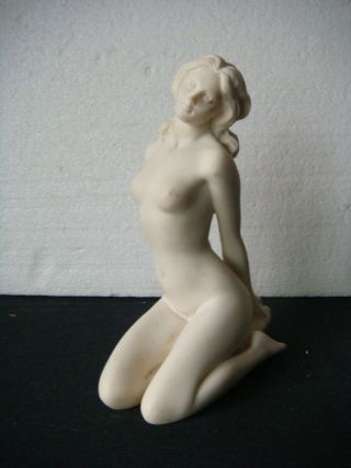 Rrr Rare Antique Vintage Nude Woman Lady Art Resin Statue Figurine
