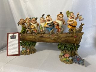Jim Shore Disney Snow White And The Seven Dwarfs On Log Homeward Bound Figurine