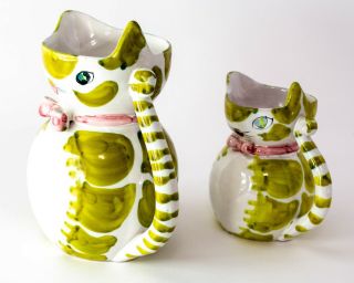 Mid Century Modern Italian Art Pottery Cats Pitcher & Creamer Raymor Era 3