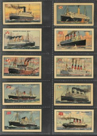 D.  C.  Thomson 1930 Scarce  Full 20 Card Set  Famous Liners