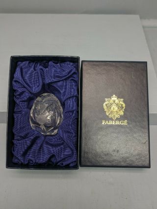 Authentic Faberge Clear Crystal Glass Egg With Box Signed Numbered