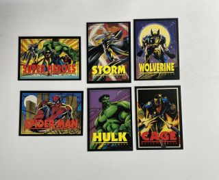 1993 Marvel X - Men Spider - Man Crunch ‘n Munch Trading Card Set 6 Cards