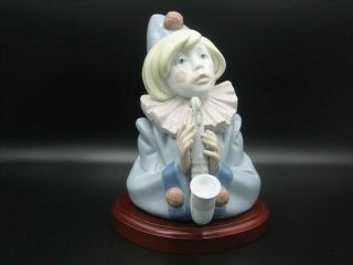 Lladro 5586 Sad Note Clown With Saxophone Head Bust Retired Harlequin W/base