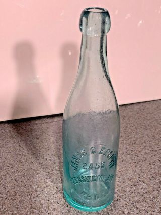 Vintage Soda Bottle James G Brophy Kensington Ave Philadelphia Pa Blob Top Bottl