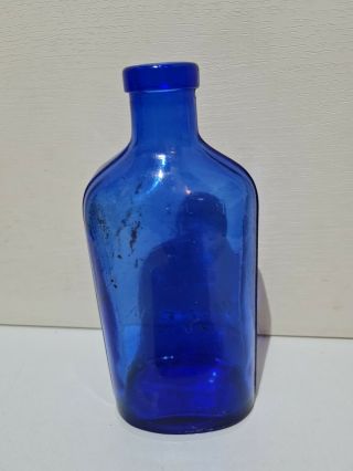Vintage Antique Philips Milk Of Magnesia Large Cobalt Blue Glass Bottle 1906 7 