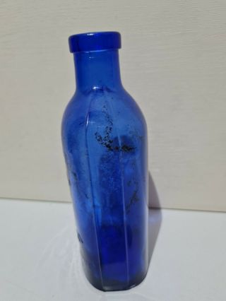 Vintage Antique Philips Milk Of Magnesia Large Cobalt Blue Glass Bottle 1906 7 