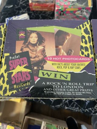 4 Boxes Of Vintage 1991 Proset Stars Musicards Factory Box