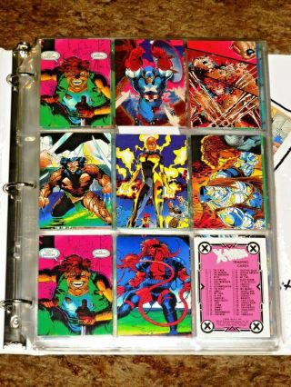 Huge X - Men Wolverine Marvel Universe Card Binder 1990 - 95 Over 350 Fleer