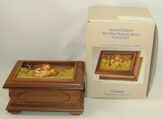 1987 Ltd Ed Hummel Goebel Anri Music Box " Chick Girl " W/original Box
