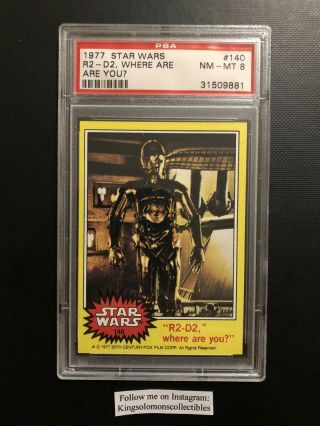 1977 Topps Star Wars Series 3 140 Rd - D2,  Where Are You Card Psa 8 Nm - Mt C3po