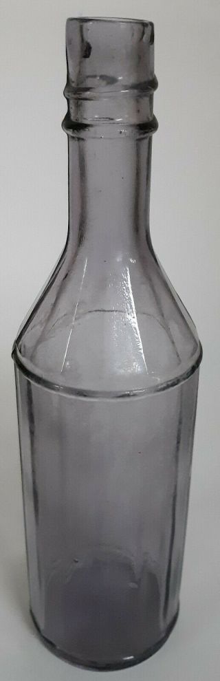 Bishop Company Purple Glass Catsup Bottle 9 3/4 Inches Tall/ 2 1/2 Inch Base