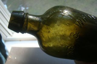 CLARKE & WHITE - YORK Iron Pontil Olive Green Mineral Water Bottle - 2