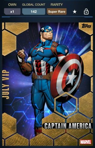 Topps Marvel Collect Captain America Gold Vip July 2020 142cc - Digital Card