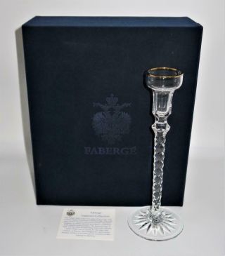 Russian Faberge Imperial Crystal Candlestick,  10 " Tall