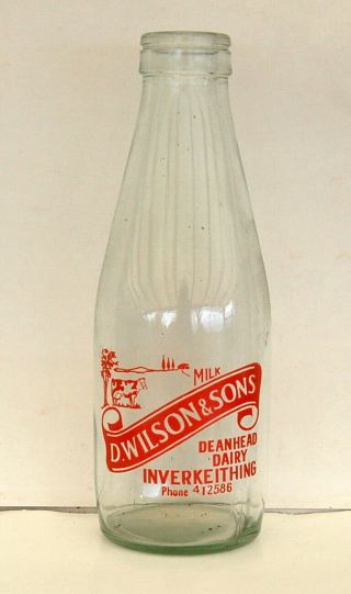 Milk Bottle : Lovely Old Wilson Of Inverkeithing Dairy