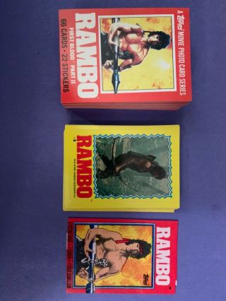 1985 Topps Rambo First Blood Part Ii Complete Set 66 Cards/22 Stickers W/wrapper