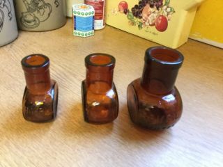 1oz,  2oz & 4oz Golden Amber Victorian Bovril Bottles C1890’s