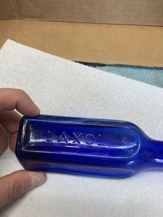Antique Cobalt Blue,  Medical Embossed,  " Laxol " / A.  J.  White York Bottle