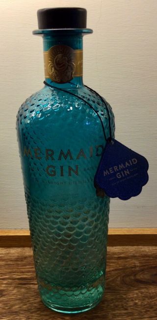 Blue Mermaid Gin Bottle - Empty