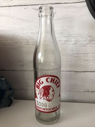 Rare Vintage Big Chief Soda Water Bottle 8oz Natchitoches Louisiana Coca Cola Co