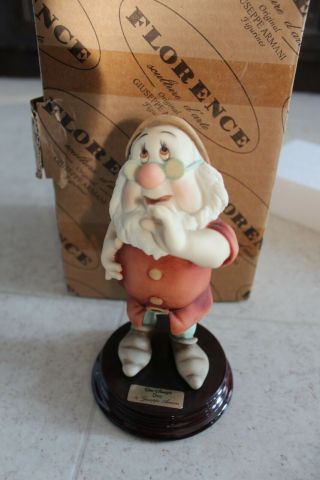 Disney Doc Sculpture Figurine By Giuseppe Armani 1995 Florence Italy Wrong Box
