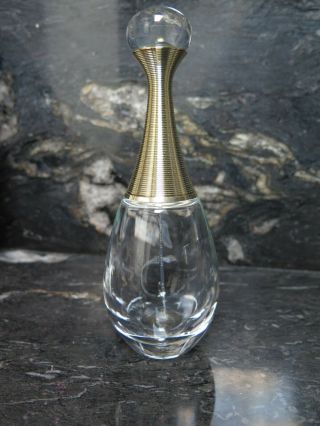 Jadore Christian Dior Bottle Clear Glass Collectible Eau De Parfum 3.  4 Oz Empty