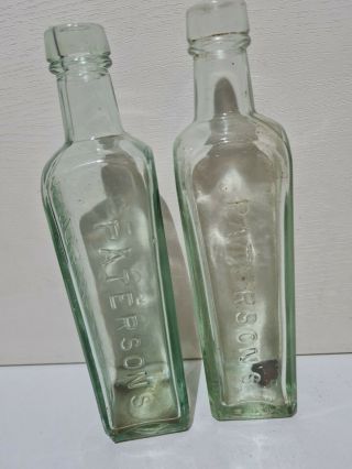 Vintage Pair Patterson ' s Camp Coffee & Chicory GLASGOW Glass Bottle x2 3