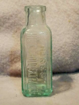 Vintage Hires Household Extract Green Tint Glass Bottle,  The Charles E.  Hires Co.