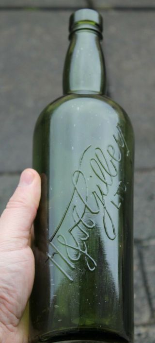 Vintage Large Glass H & A Gilbey Ltd Gin Bottle