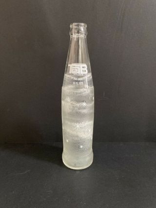 Vintage Tab Clear Embossed Glass Bottle Product Of Coca Cola 10oz Starburst