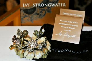 Jay Strongwater Enamel Flower Angel Butterfly Swarovski Votive Cover / Figurine
