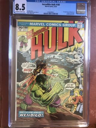 Incredible Hulk 180 Cgc 8.  5 Ow/w First Wolverine Or 181? Bronze Key Sweet