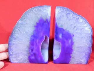 A Big Deep Purple Quartz Crystal Geode Bookends 4420gr