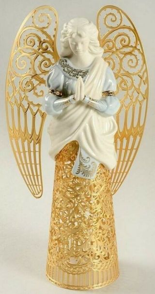 Vintage Lenox Serenity Angel Christmas Tree Topper China & Gold 1999