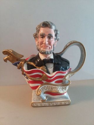 Rare: Fitz And Floyd Abraham Lincoln Lg.  Teapot 1995 Ltd Special Edition Of 5000