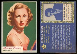 1953 Topps Who - Z - At - Star 36 Eleanor Parker Near Aa - 12138